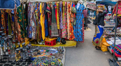 Maasai market stalls